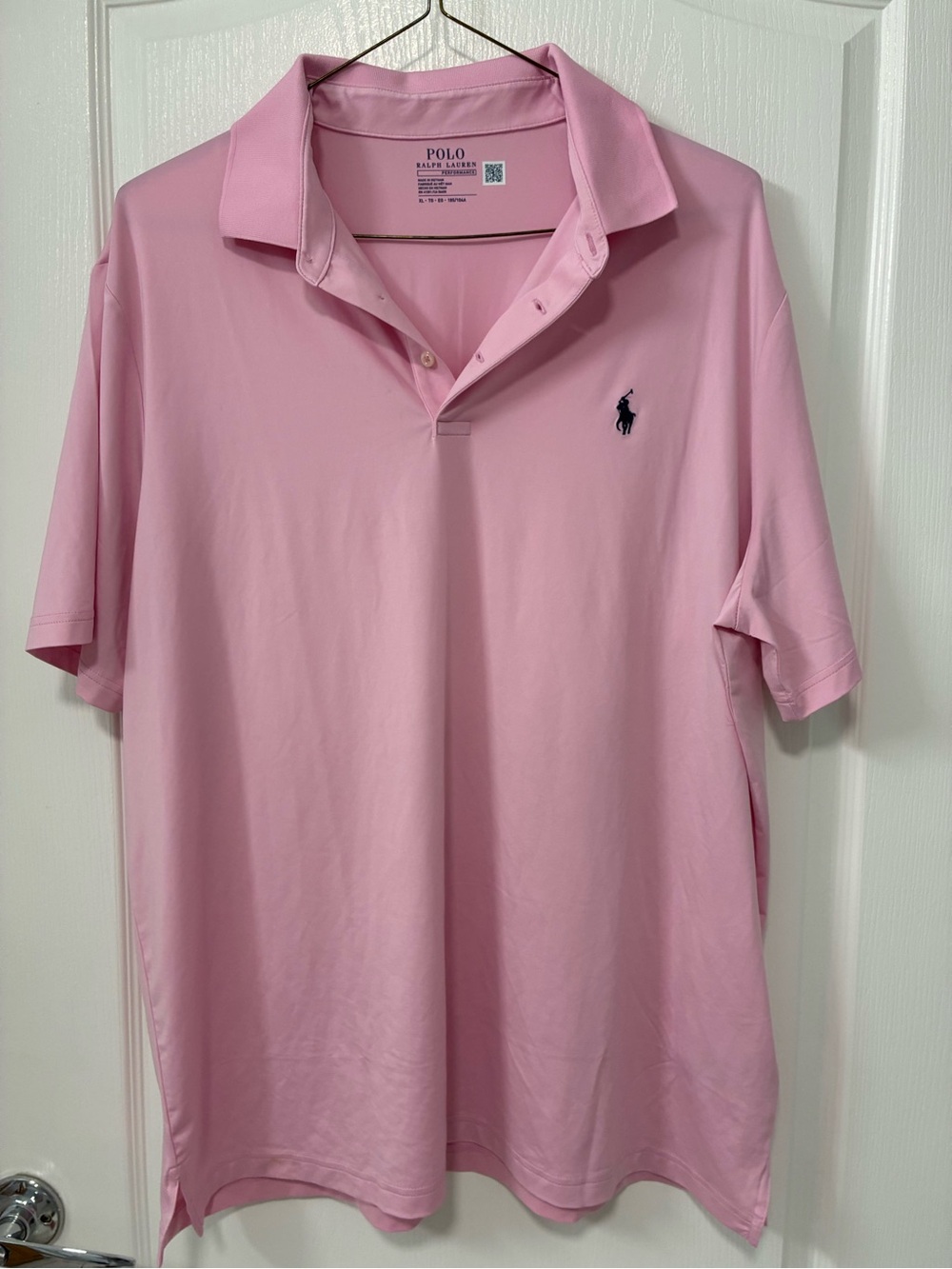Polo by Ralph Lauren Light Pink Men’s Performance Polo with Navy Pony Size XL